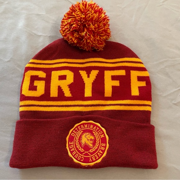 Harry Potter Other - Harry Potter Gryffindor Hat w/ Embroidered Courage Determination Bravery Patch